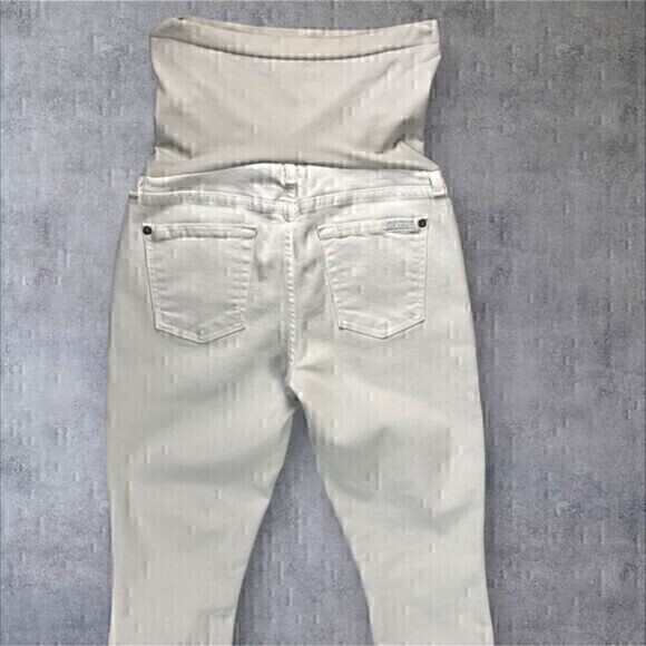 7 For All Mankind Maternity Jeans Womens 26 Skinny Ankle White stretch Pants - Picture 10 of 13